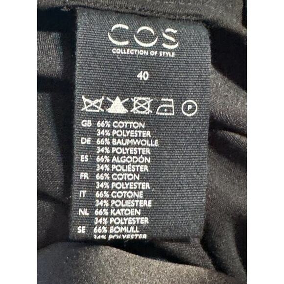 COS Black Satin Feel Sleeveless Shift Dress | Minimalist Chic Size M (40) - Picture 7 of 9